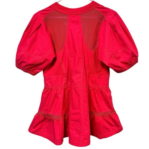 Daily Practice Anthropologie Tenniscore Pink Relaxed Tiered Mini Babydoll Dress - Picture 2 of 12